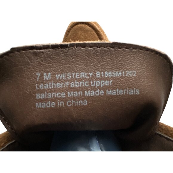 Franco Sarto Brown Wedge Lace Up Ankle Boots Westerly Suede Tassels Size 7 - Picture 5 of 7